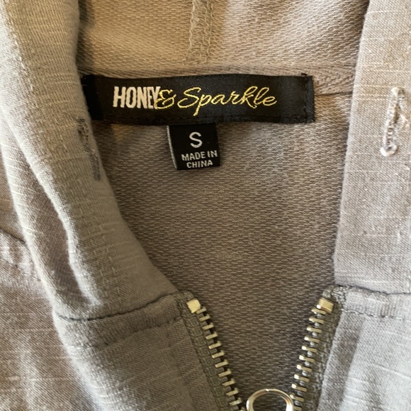 Honey & Sparkle Hooded Gray Crop Top Girls SZ S - Picture 6 of 8